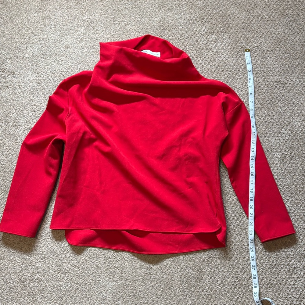 NWT Zara Red Cowl Top